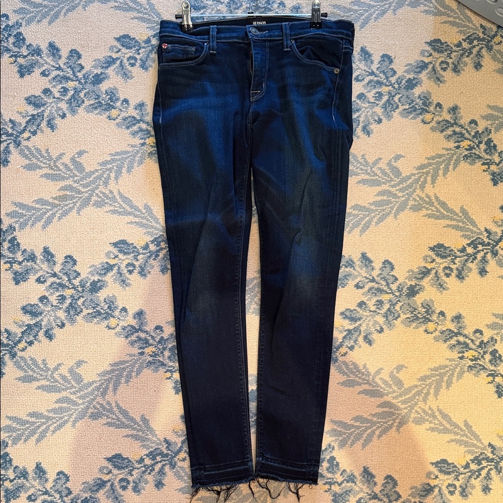 Hudson Jeans Dark Indigo Skinny with Brushed Gold Button